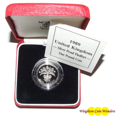 1989 Silver Proof PIEDFORT £1 - Click Image to Close